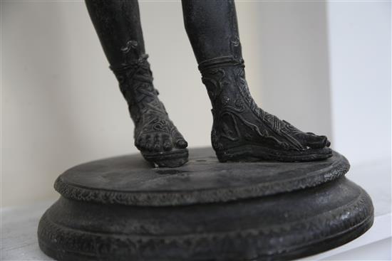After the Antique. A Grand Tour bronze figure of Narcissus, 24in.